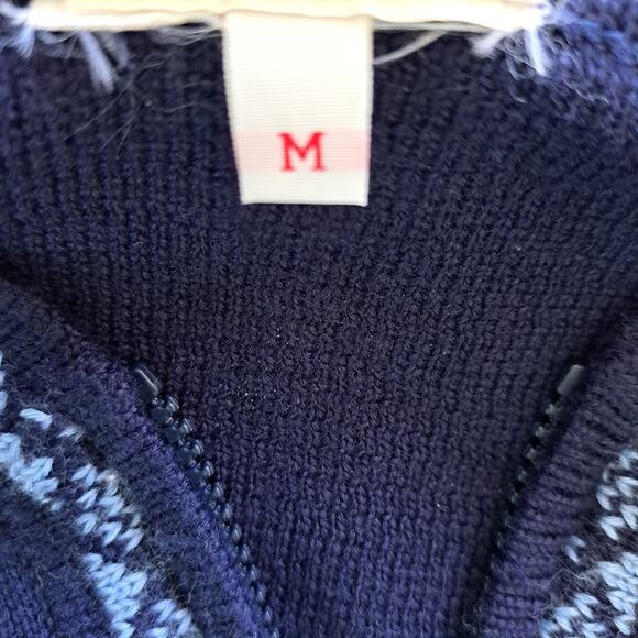 Meister 1/4 Zip Wool Blend Sweater Size Medium Nordic Snowflake - Picture 6 of 9